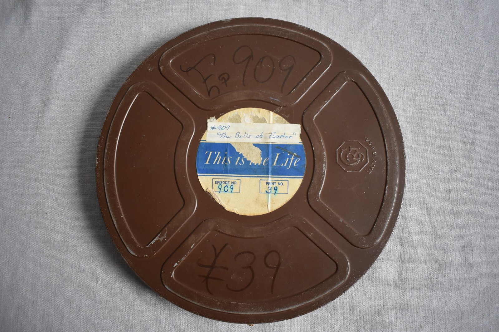 Vintage 16MM Film The Bells of Easter Lutheran Church Goldberg Bros Reel Can