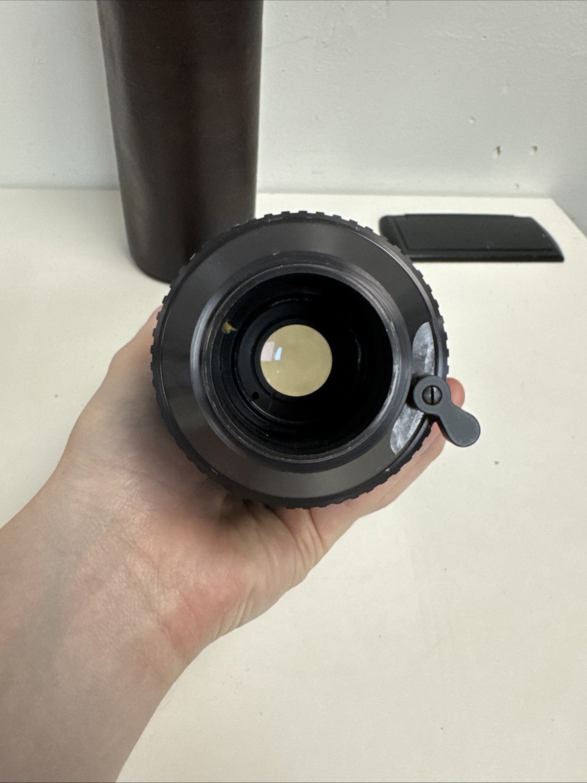Enna Munchen tele-zoom lens 1:4 85-250mm original leather keeper