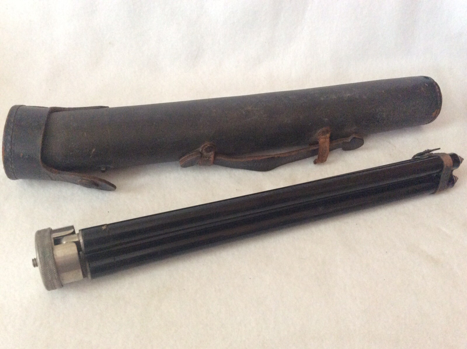 Antique Eastman Kodak Tripod with Leather Case Metal 2B Telescoping Compact