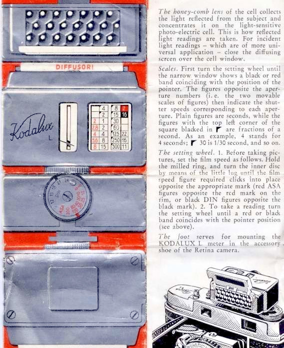 Kodalux Exposure Meter made in Germany c.1955 with Original Leather Case