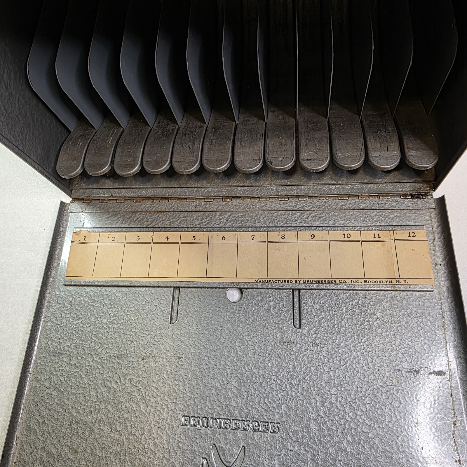 Vintage Film Storage Case Brumberger Metal Box 8mm Holds – 12 Reels.