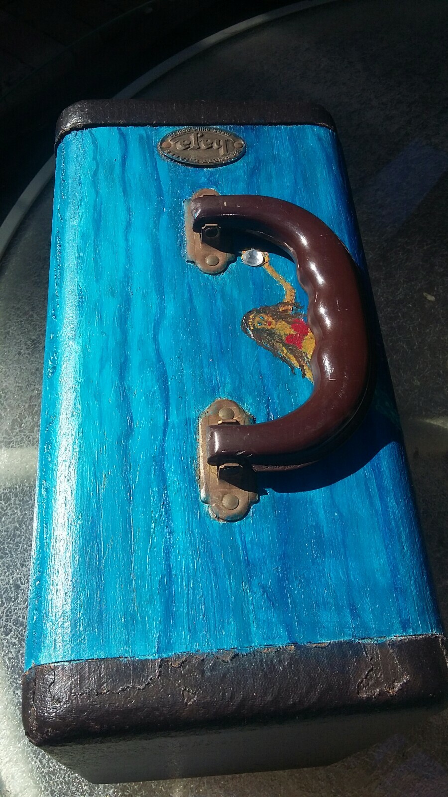 Vintage Barnett Jaffe Baja slide case/ Unique functional Art signed by artist
