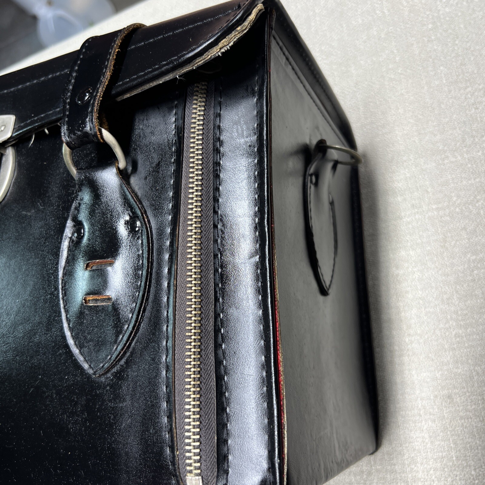 VINTAGE KALI-BAG BLACK LEATHER LARGE CAMERA BAG KALIMAR IN JAPAN