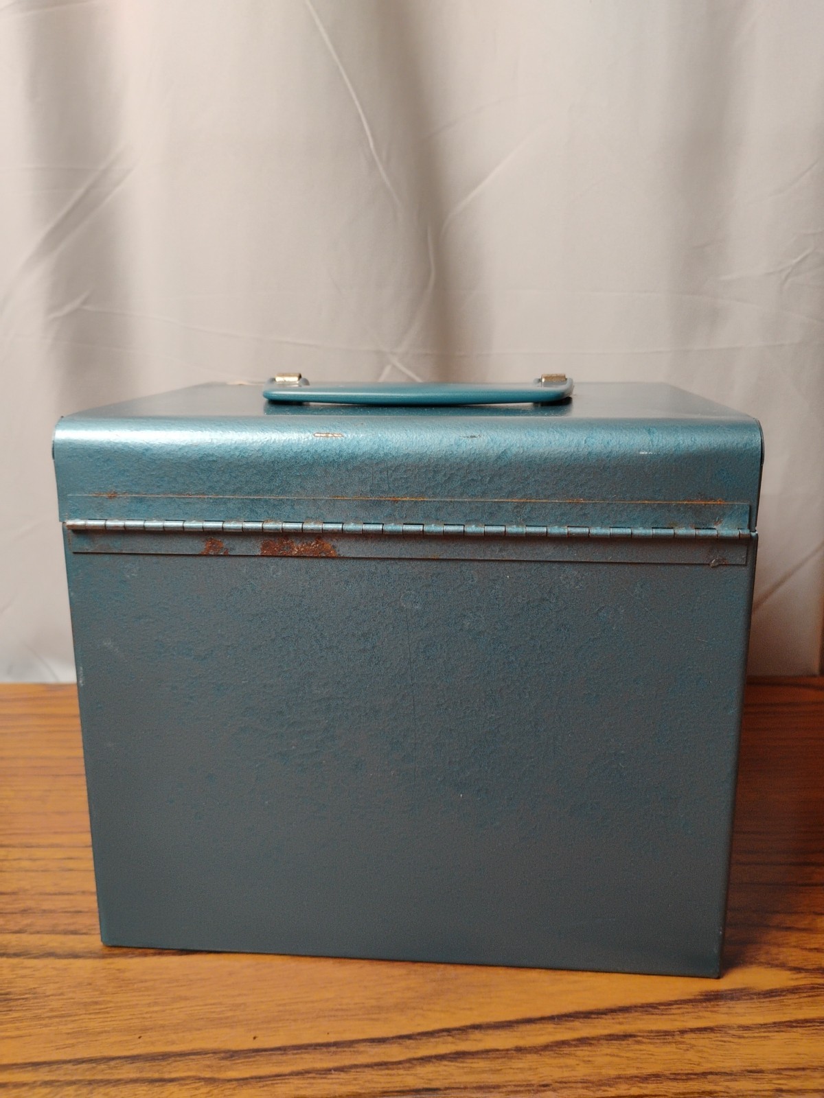 8mm Film Reel Cannister Metal Storage Case 12 Slot Vintage Blue Good Condition