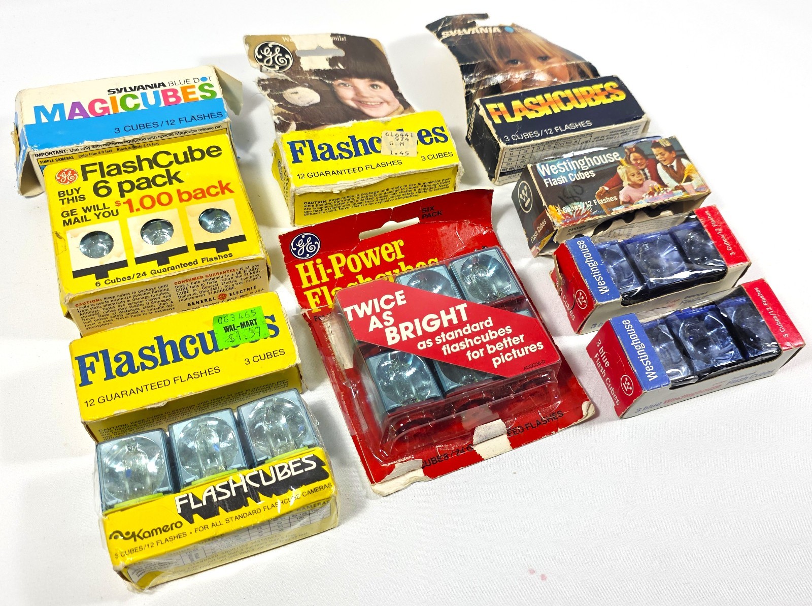 Vintage Various Brand FLASH CUBES in Boxes 36 Cubes 144 Flashes NEW OLD STOCK