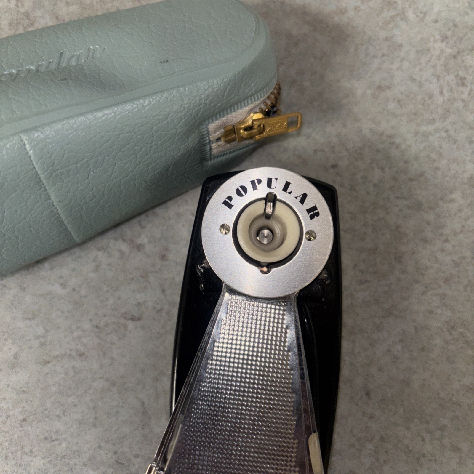 Vintage Popular Camera Folding flash gun With Case Japan b1