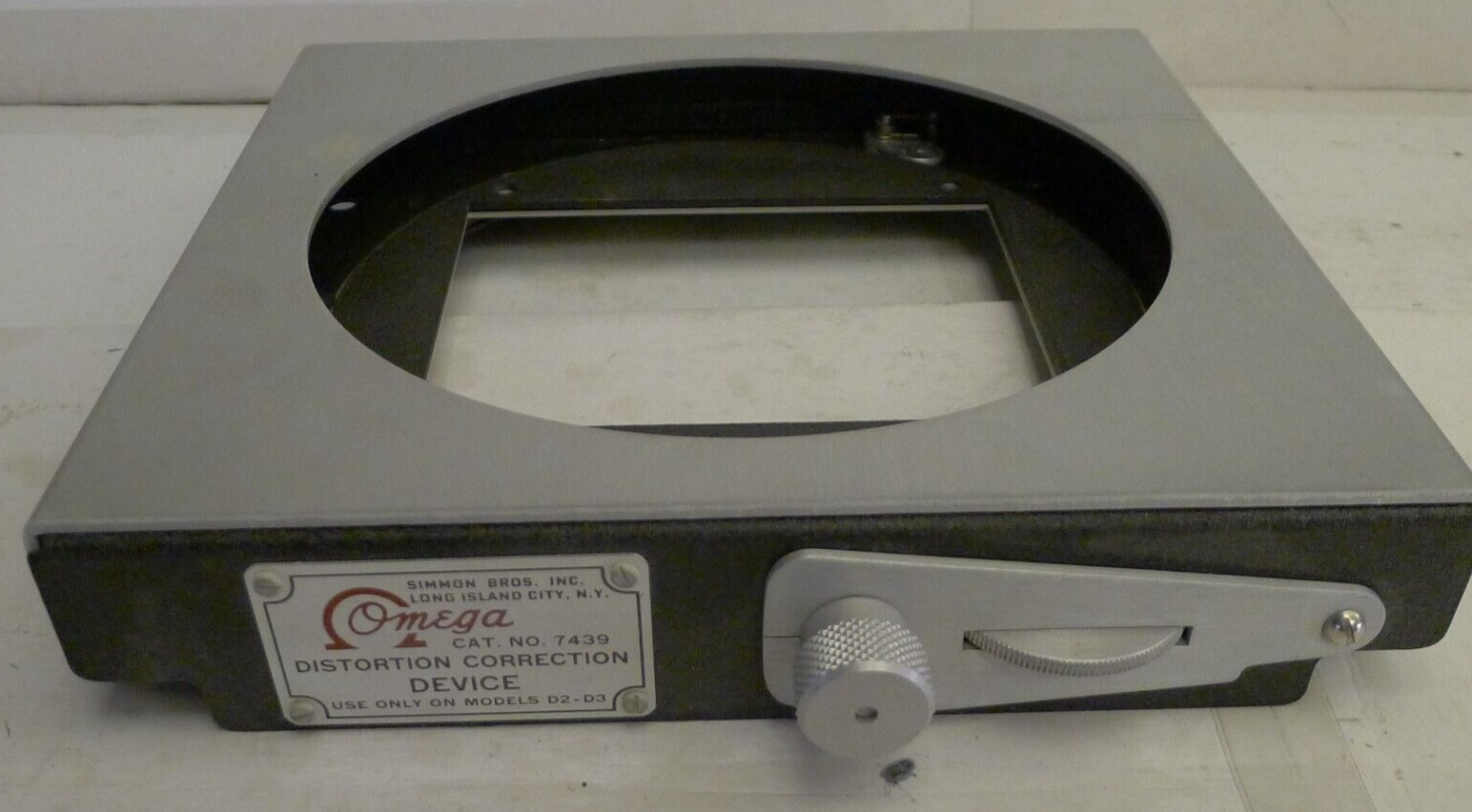 Omega Distortion Correction Device 7439 & Instructions for Model D2-D3 Enlargers