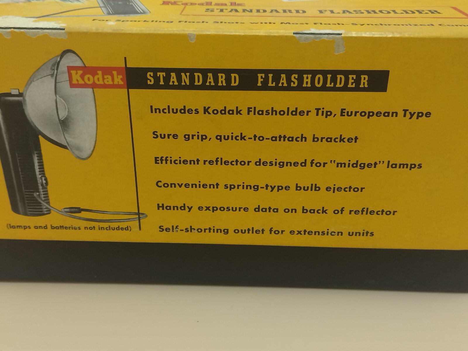 Vintage Kodak Standard Flasholder 720 IOB w/ 4 Blue Dot Sylvania Lamps Bundle