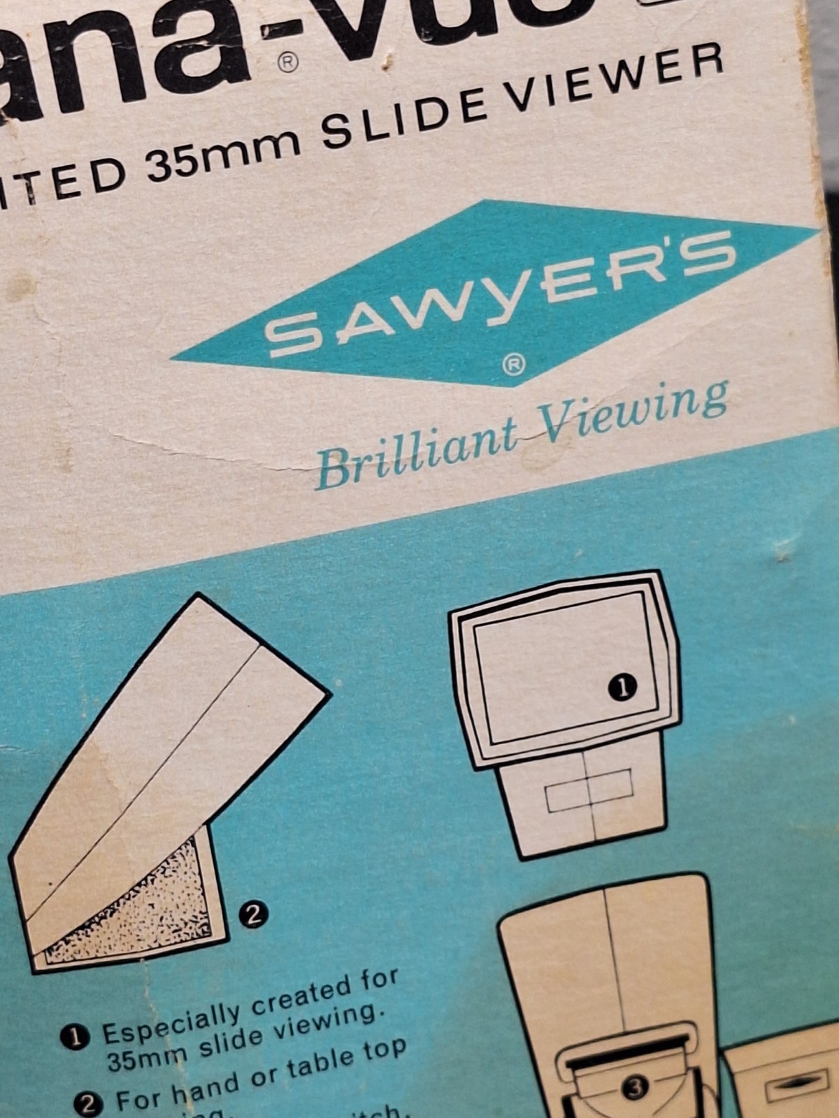 Vtg PANA-VUE 4 LIGHTED 35MM SLIDE VIEWER SAWYERS USA NOT COMPLETE
