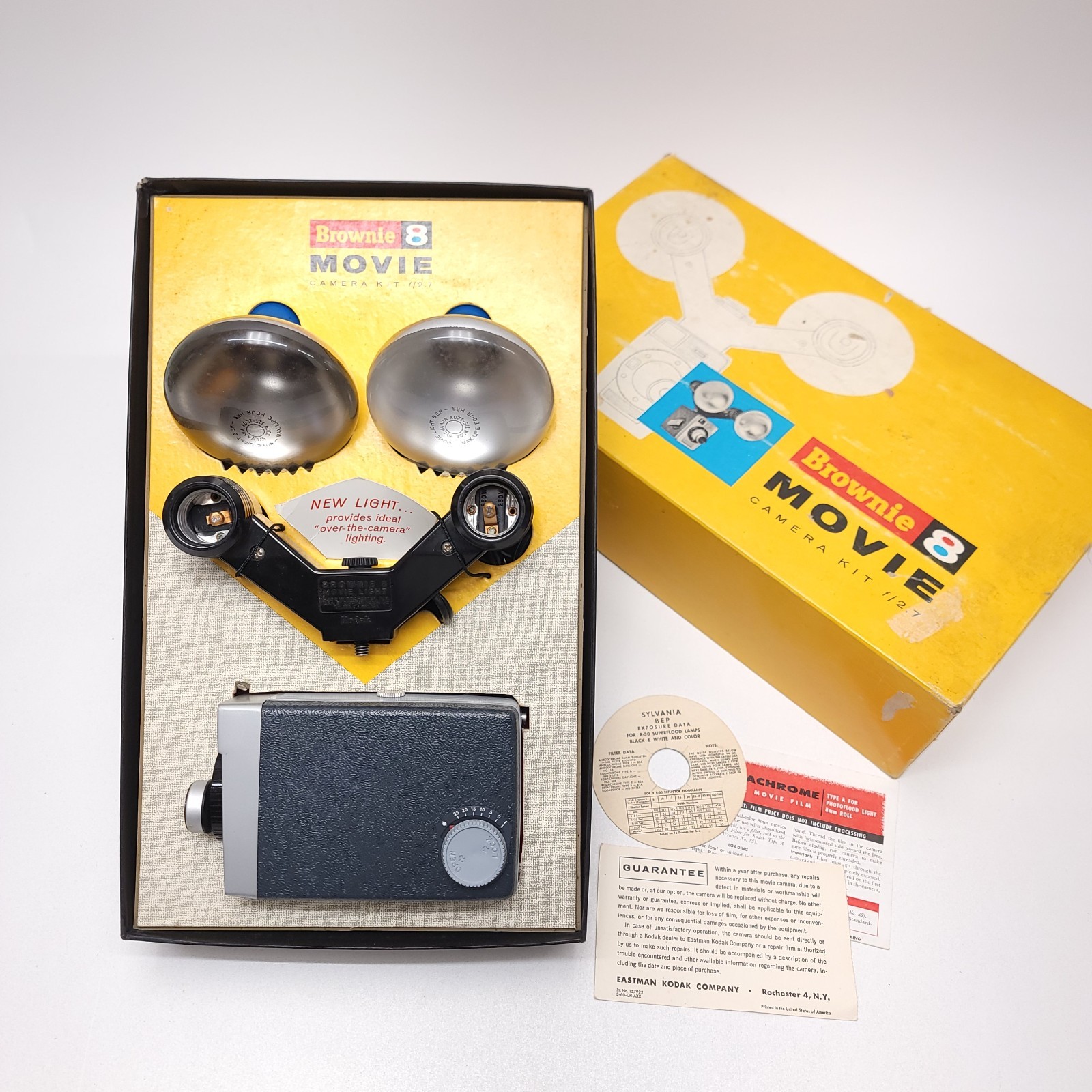 Vintage Kodak Brownie 8mm Movie Camera Light Kit with Box 1960s