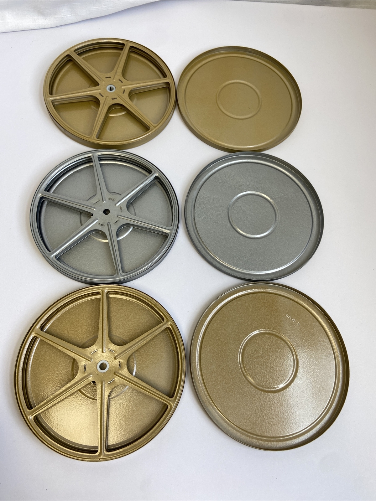 Vintage Metal Empty Film Reels And Container Cases Lot Of 3