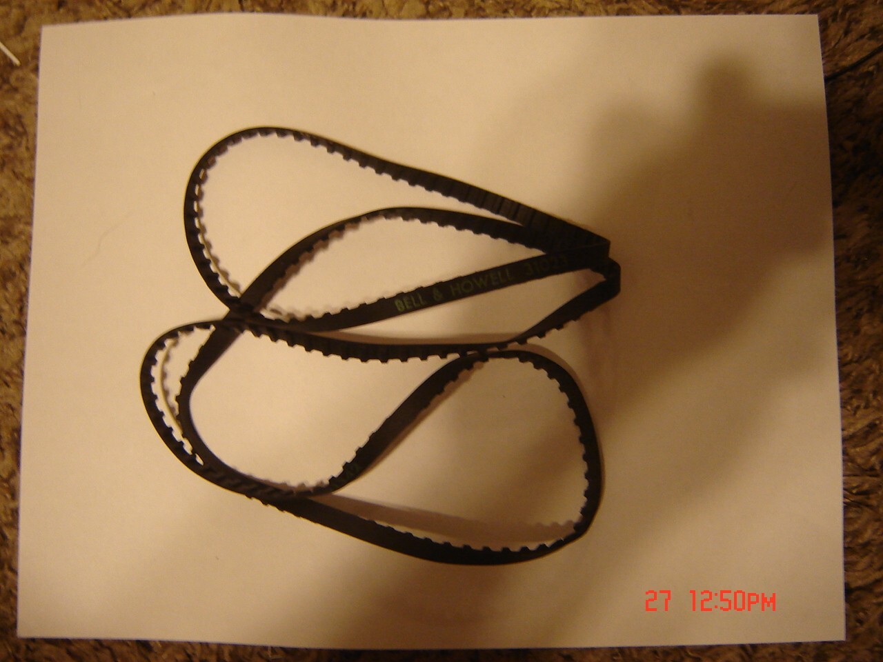 16mm Bell & Howell 535,545,550 Projector Belts, 1 Take Up, 1 Rewind, Belt, *OEM