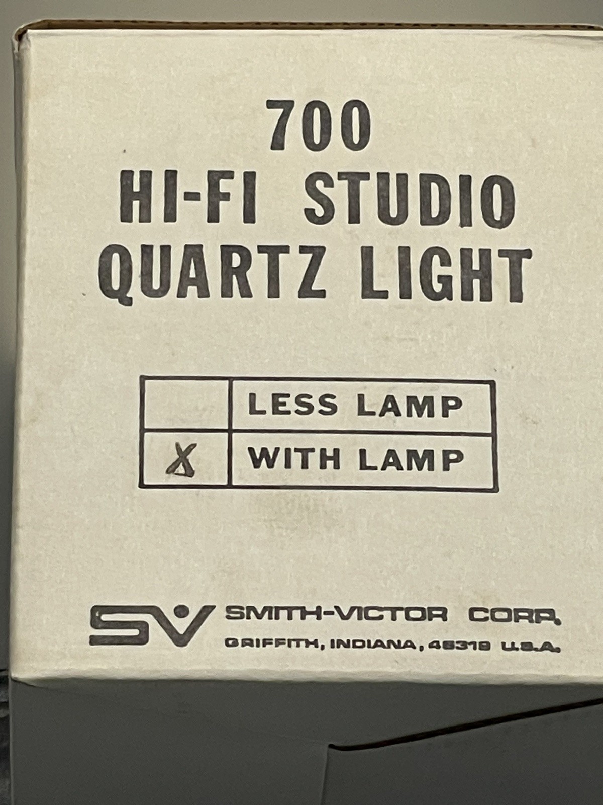 Vintage Smith-Victor Model 700 Hi-Fi Studio Quartz Light W/Camera Mount New