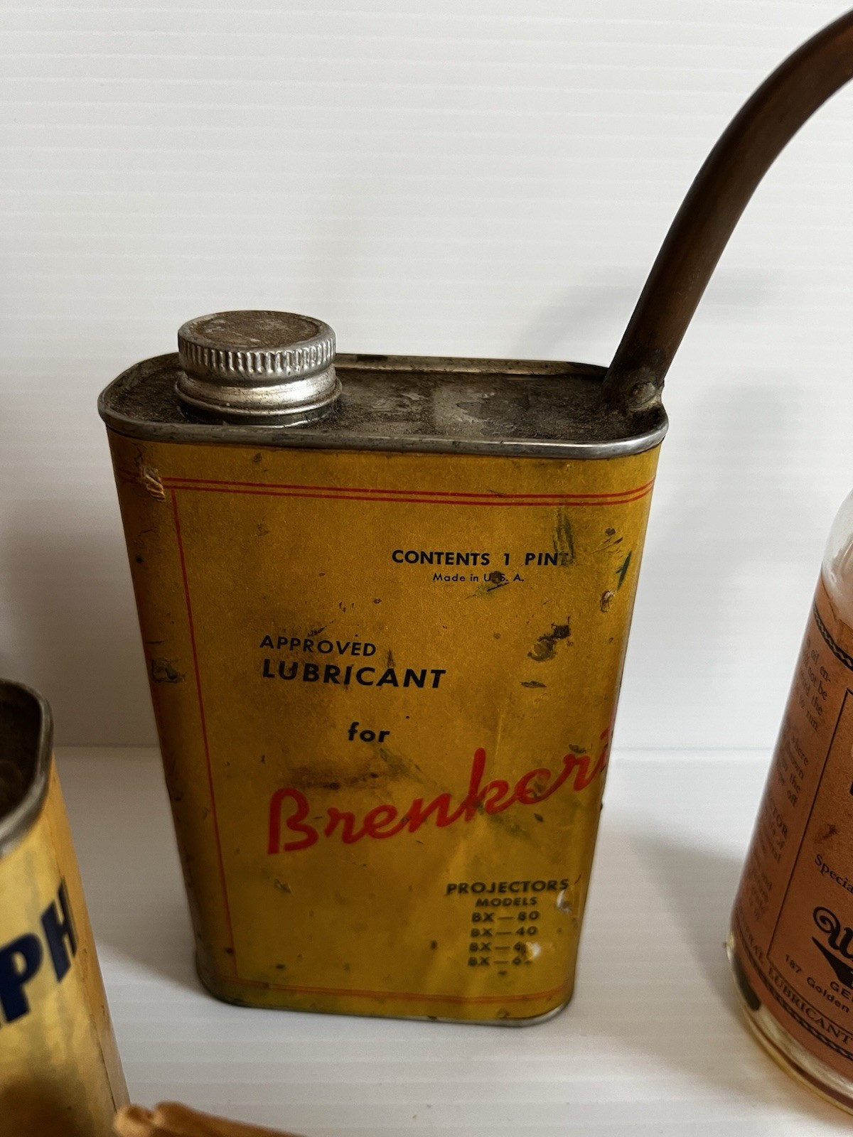 Antique Lot of SIMPLEX MOTIOGRAPH Film Projector Oil Tins and MORE