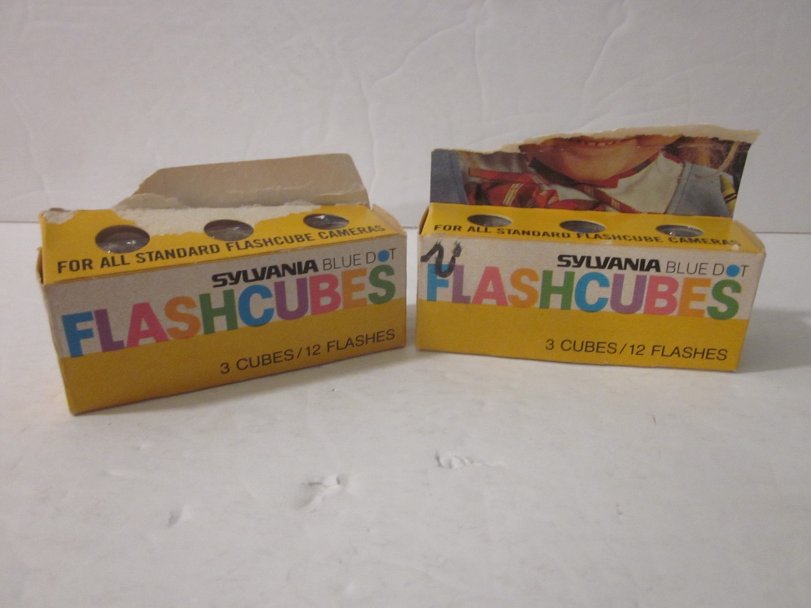 Vintage Sylvania Blue Dot Flashcubes for Camera (2) 3 Pack Cubes 12 Flashes Box
