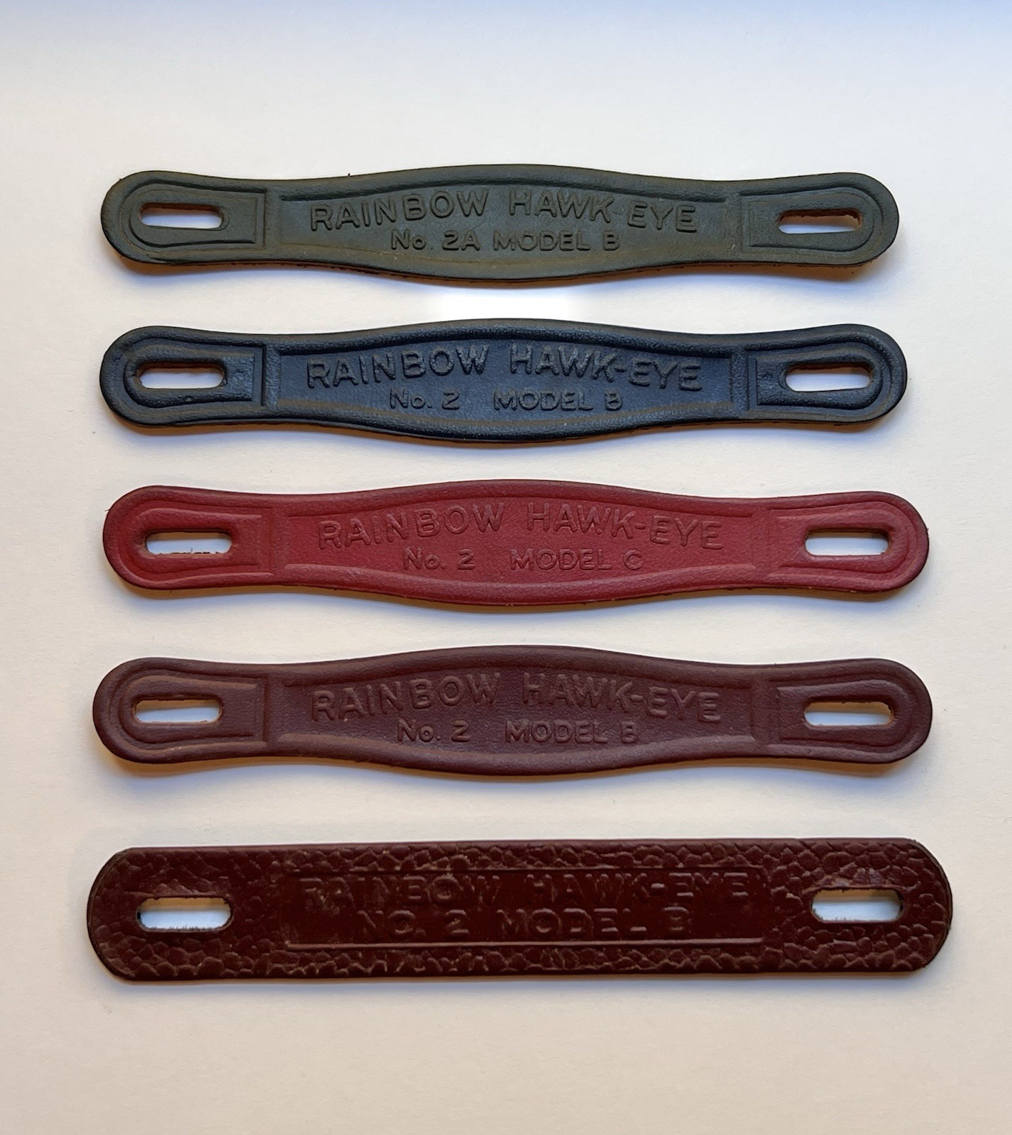 5 NOS Kodak Rainbow Hawk-Eye No. 2 Film Camera Straps Green Blue Red Burgundy
