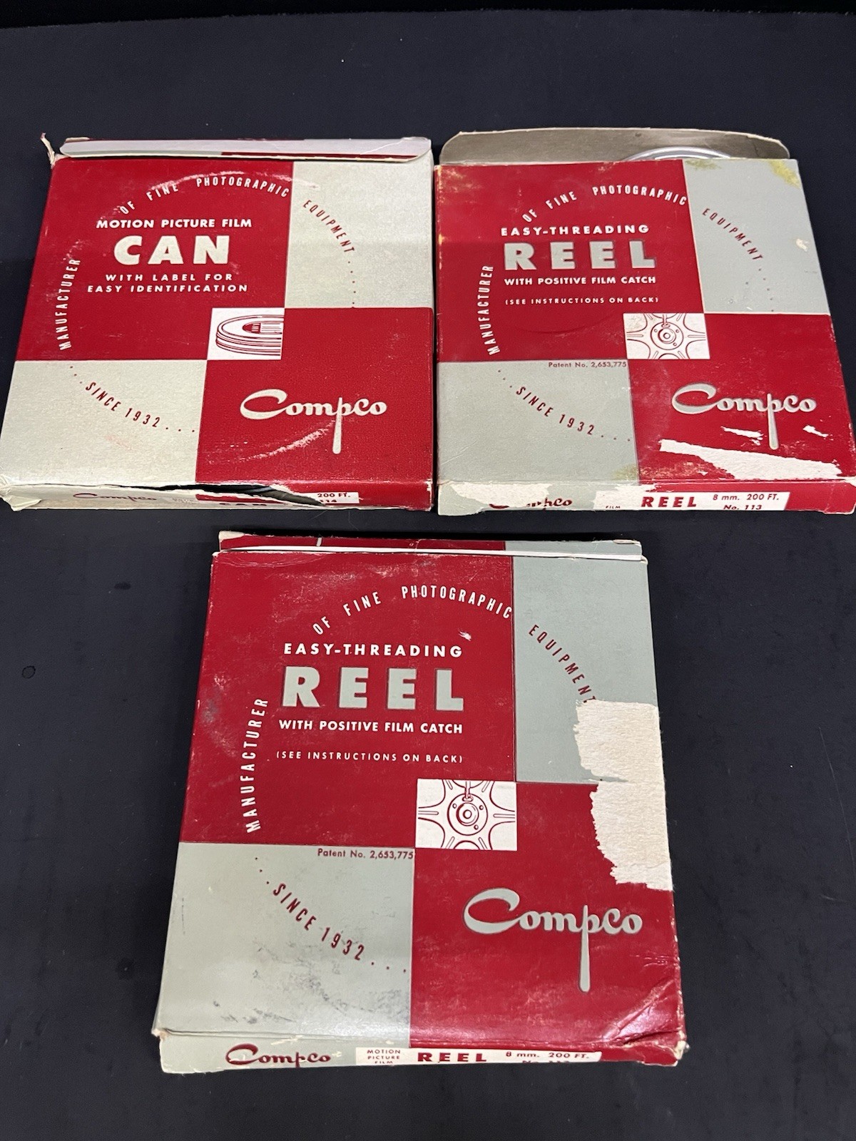 Vintage Compco Film Reels & Can 8mm & 16Mm Chicago Illinois