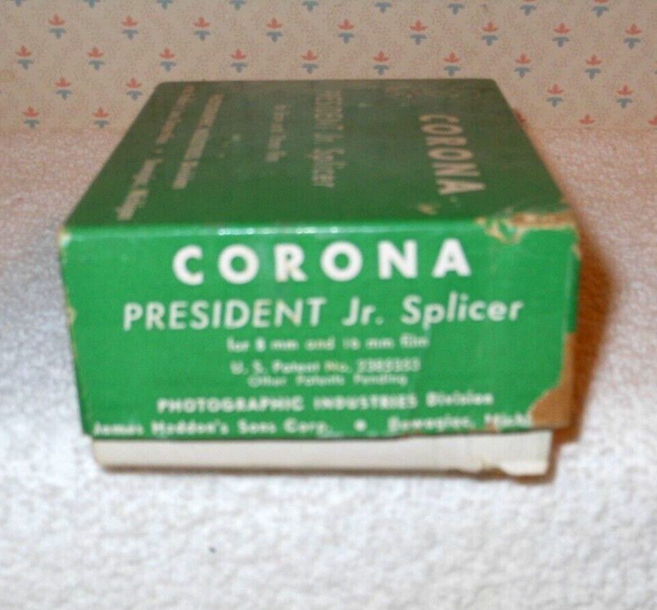 Vintage Corona President Jr. Film Splicer 8mm 16mm Original Box & Instructions