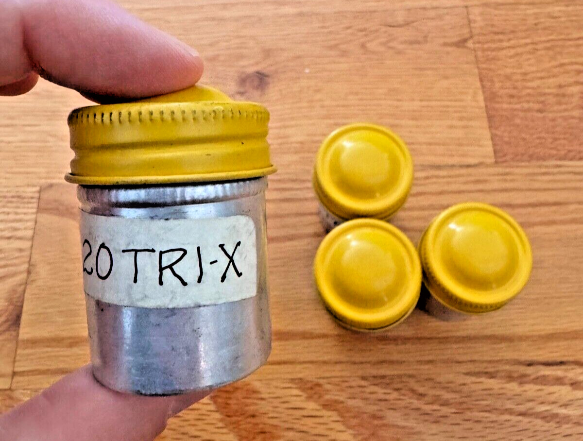 Lot of 4 Kodak 35mm Aluminum Film Canisters in Yellow