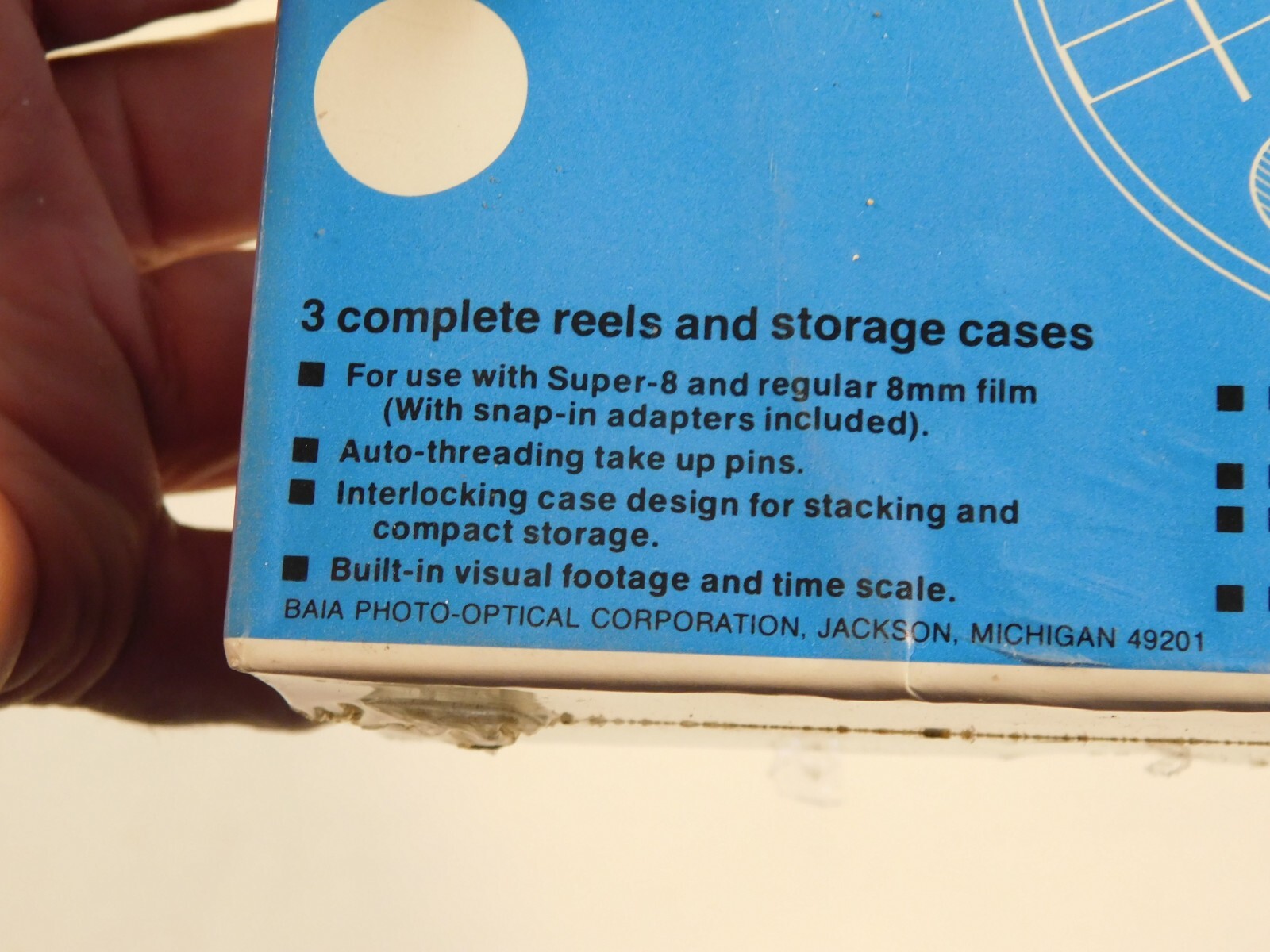 Vintage sealed baia dual 8 set of 3 reels and cases 200ft capacity