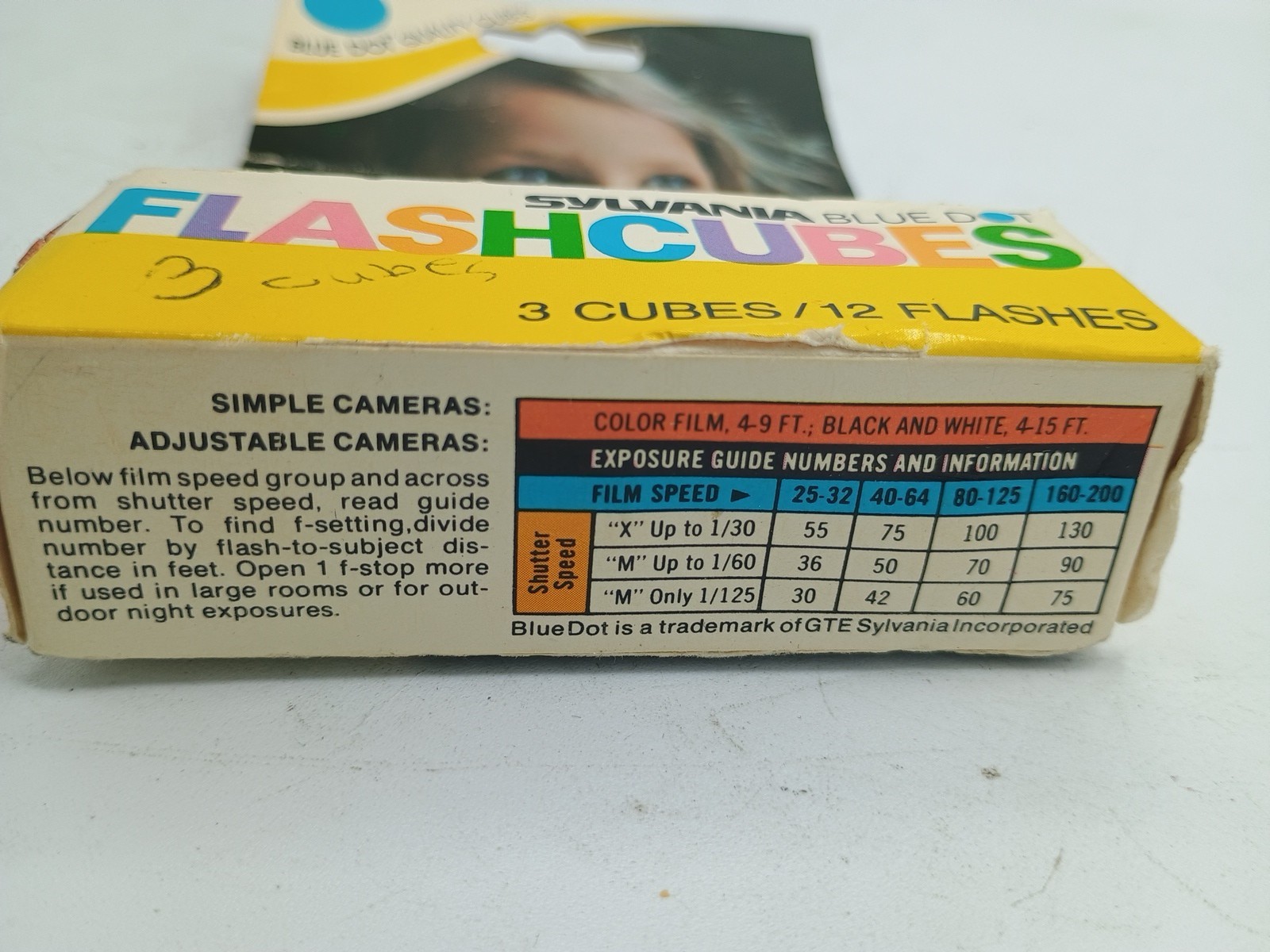 VINTAGE Sylvania Flash Cubes Blue Dot Pack of 3 -12 Flashes New In Box