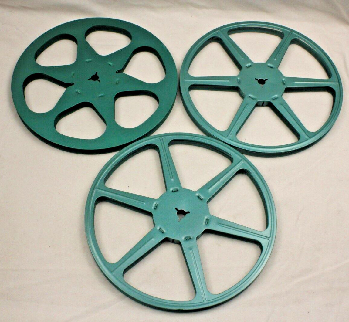3 Reelane Thread-O-Matic Camera Film Reels Vintage Green 7”