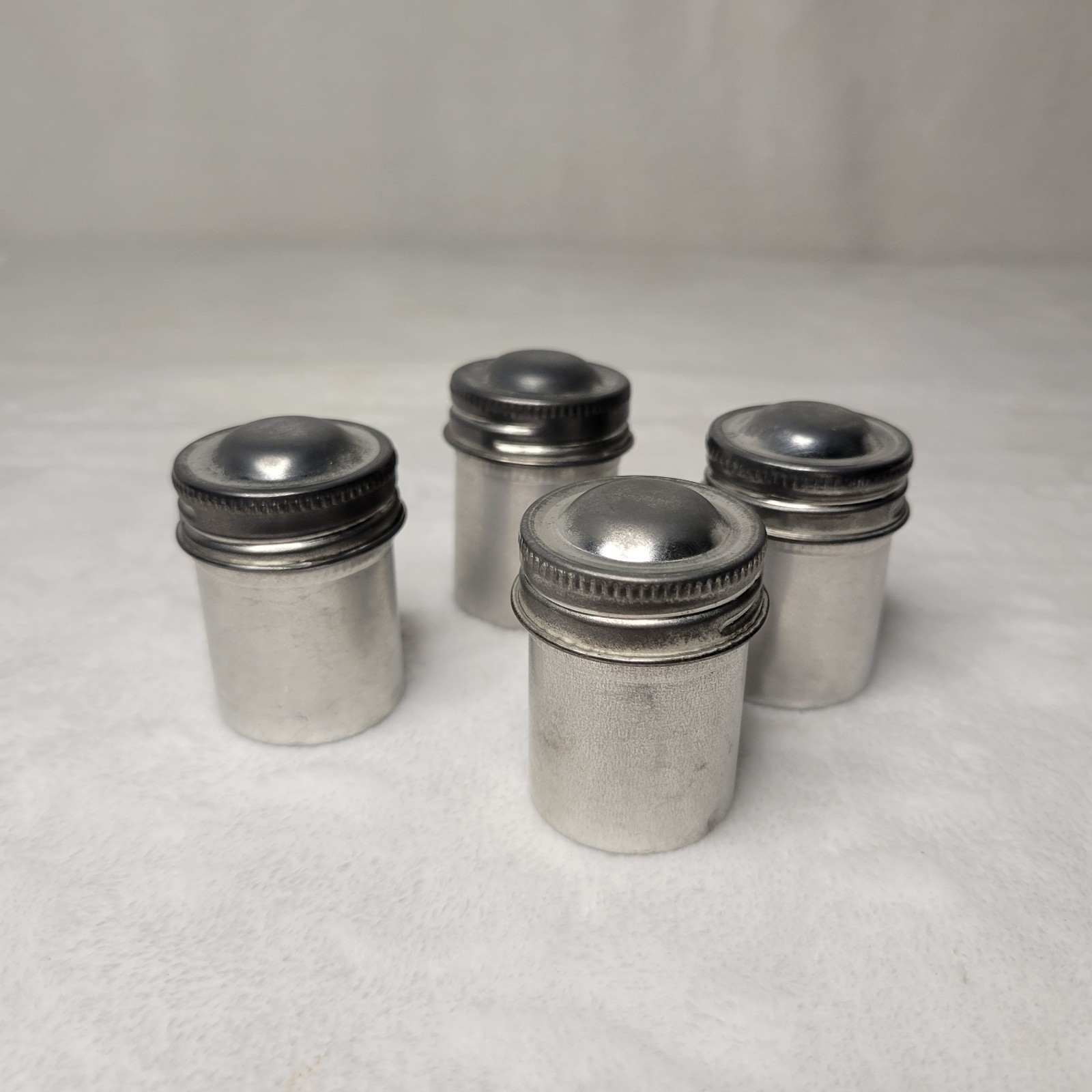 Lot of (4) Vintage Metal Aluminum 35mm Film Can Canisters