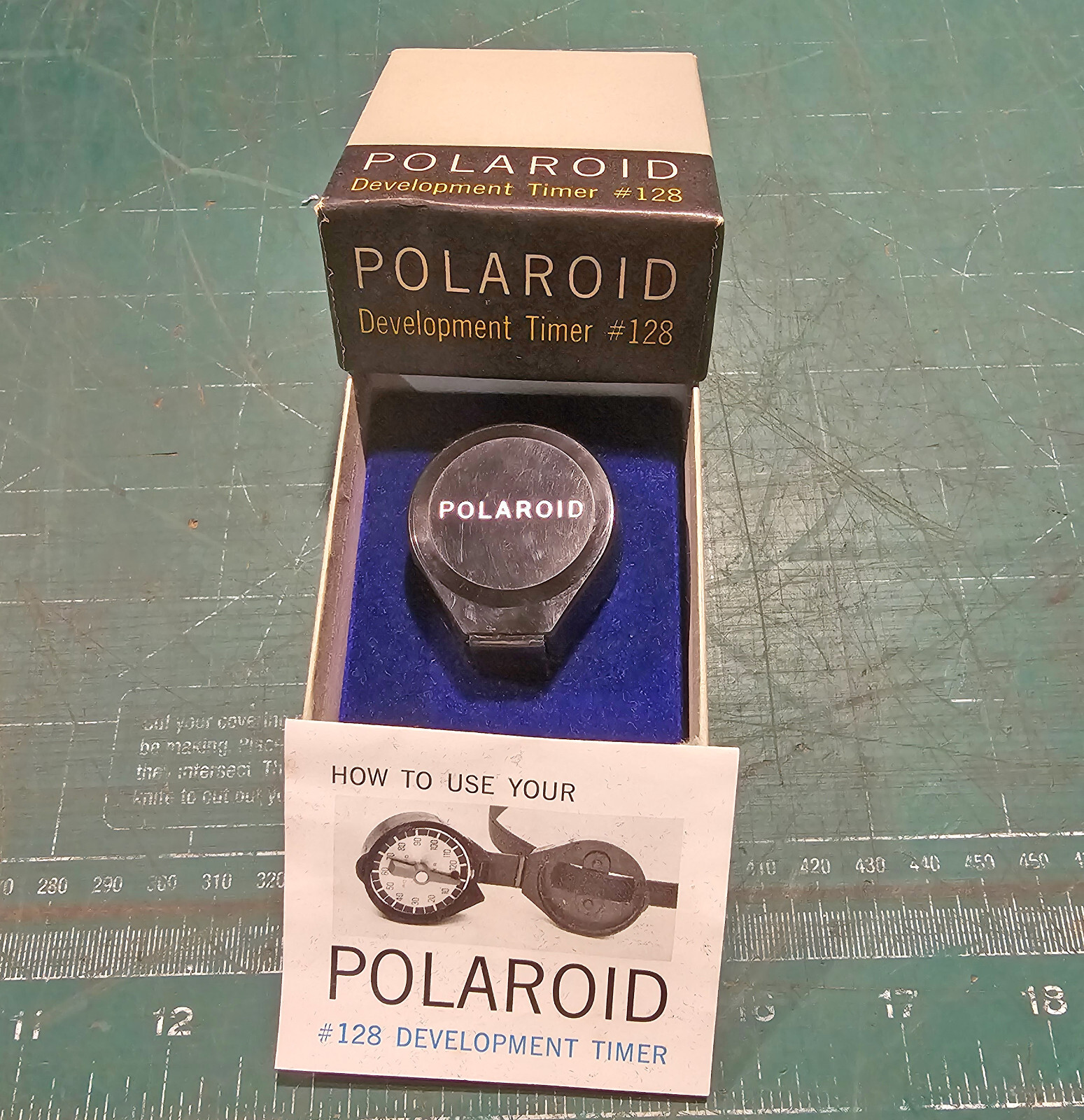 Polaroid Development Timer #128, Box, Instructions – for Polaroid Land Cameras