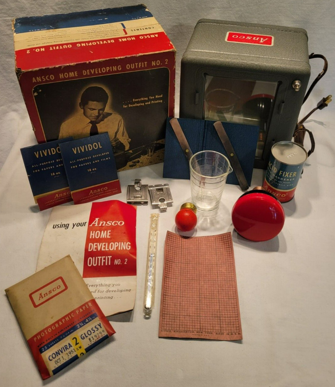 Vintage Ansco Home Developing Outfit No. 2 See Description!