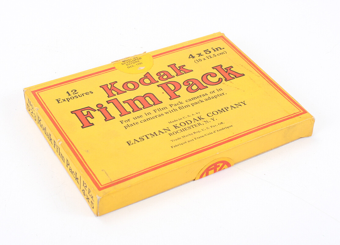 KODAK 4X5 FILM PACK EMPTY BOX ONLY (NO FILM OR PACK), DATED DEC 1930/cks/197081
