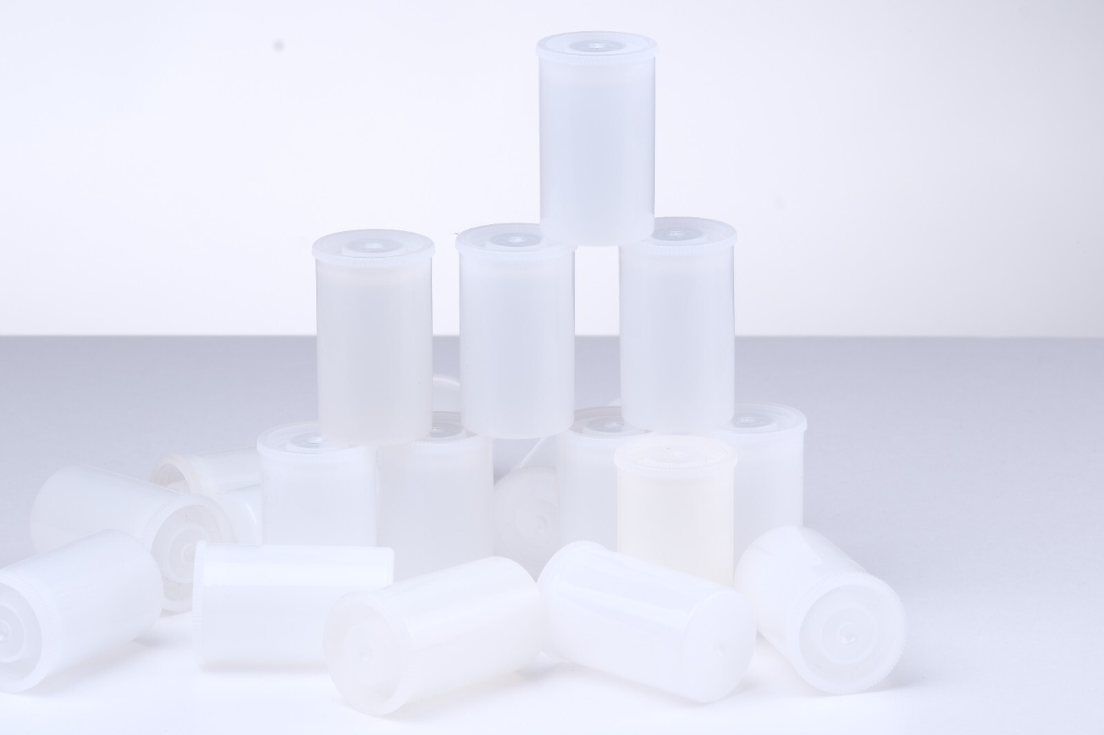 35mm Film Cannisters – White Fuji Style, used and mostly clean – Box of 40