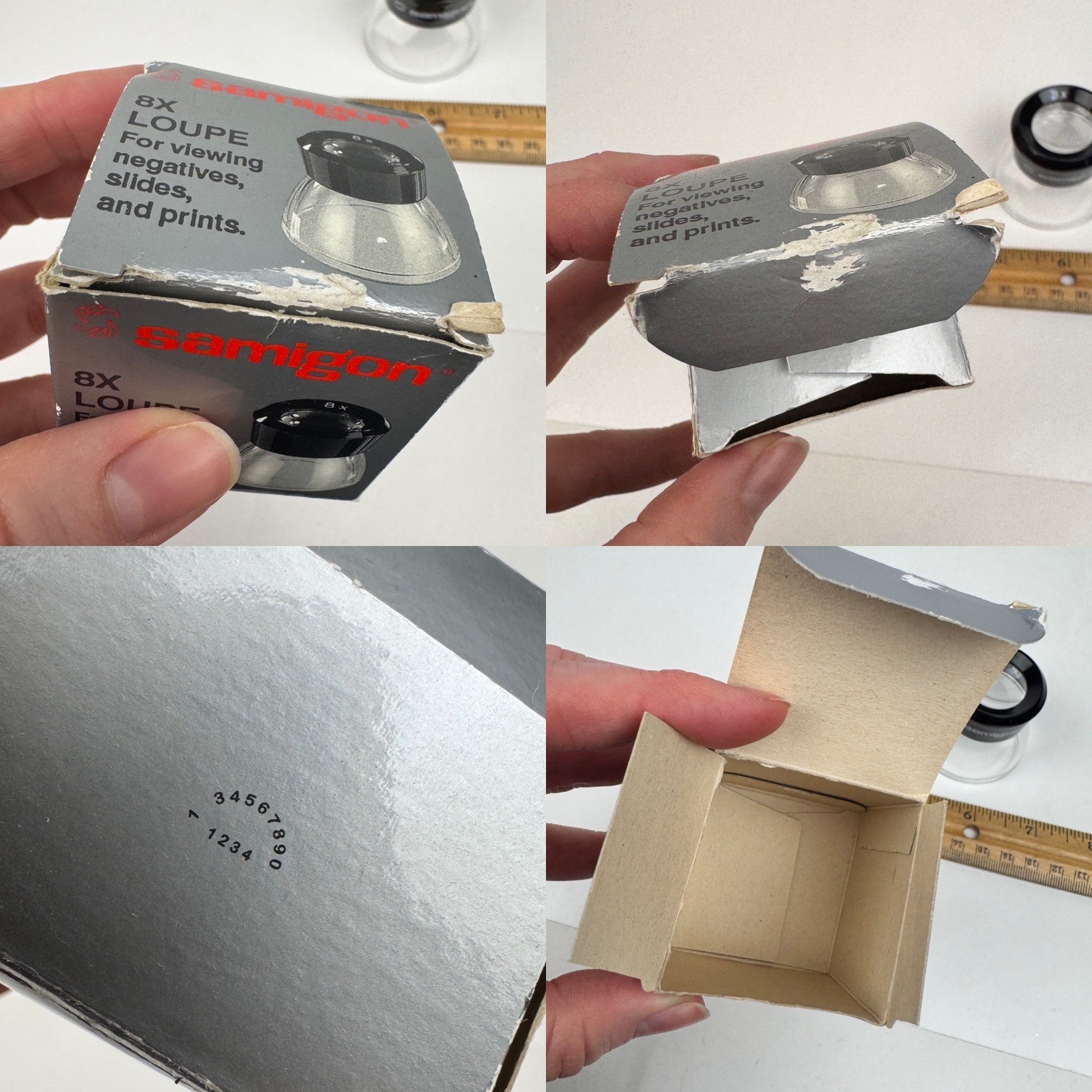 Vtg Samigon 8x Magnify Loupe View Negatives Slides Prints Photo w Orig Box