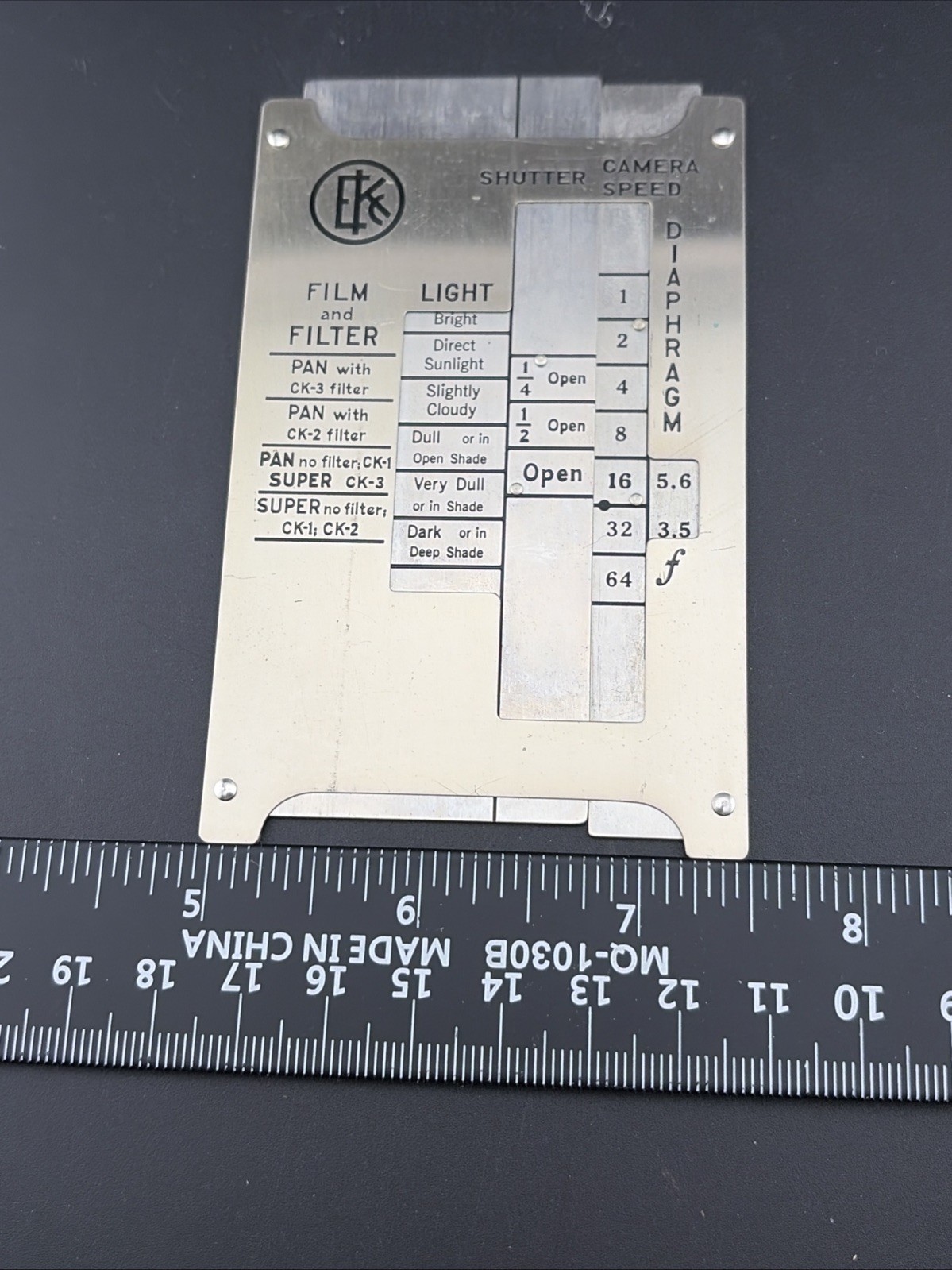 Vintage c 1930s CINE – KODAK Exposure Scale Metal