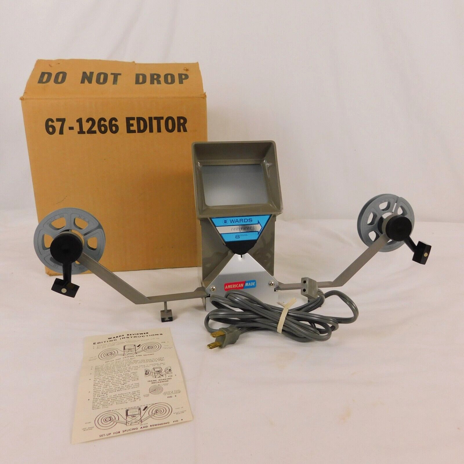 VTG Wards 8 mm Film Movie Editor Reviewer 67-1266 Reels Tested Instructions