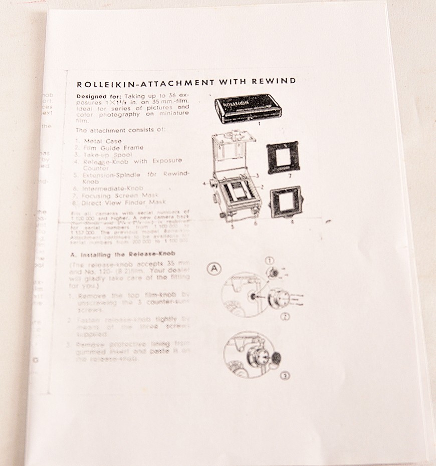 Rollei Rolleiflex TLR Rolleikin 35mm Film Adapter Conversion Kit In Hard Case(c)