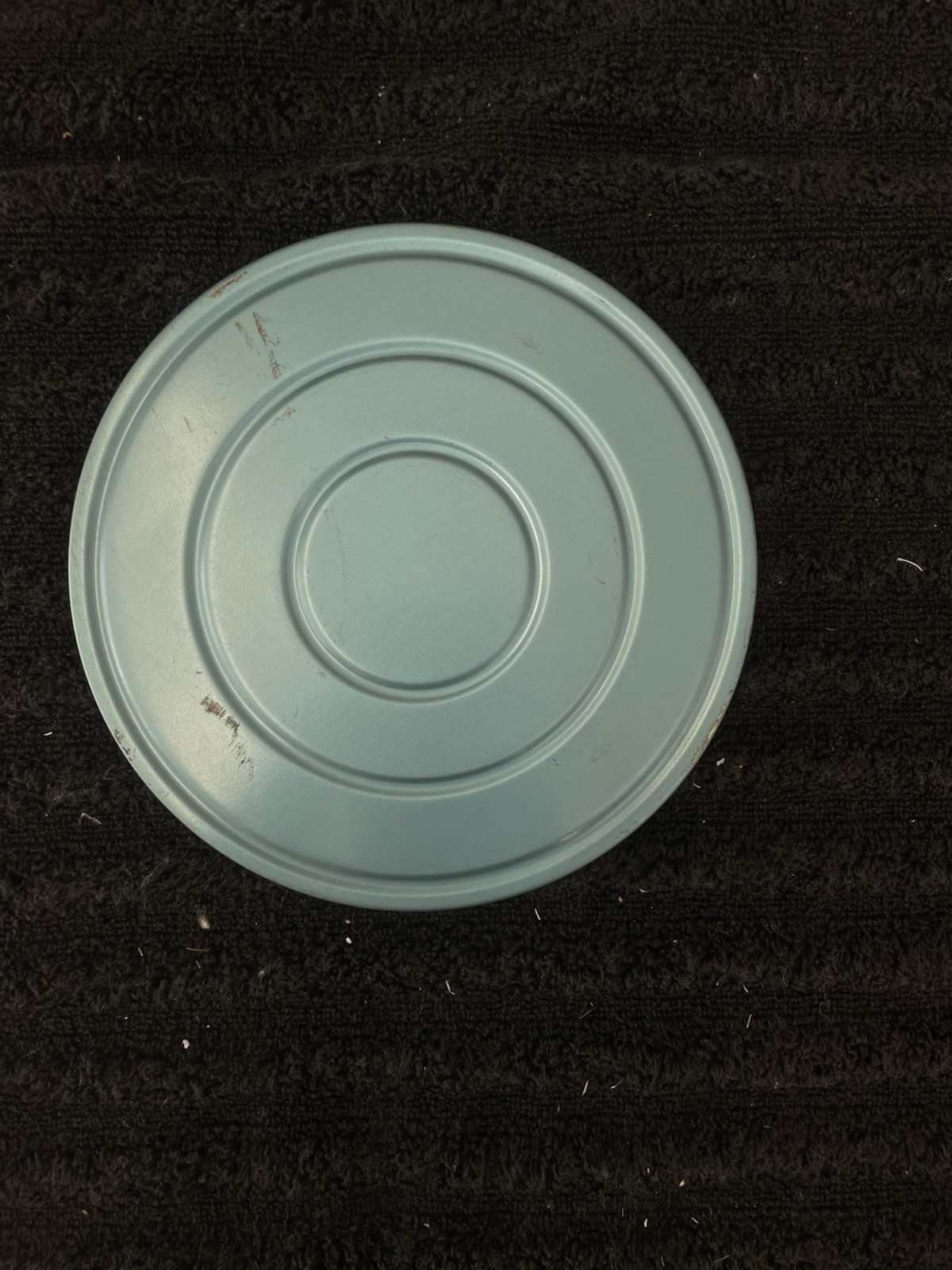Compco Corp 8mm 5inch Film Reel in Metal Cannister Case Light Blue Vintage