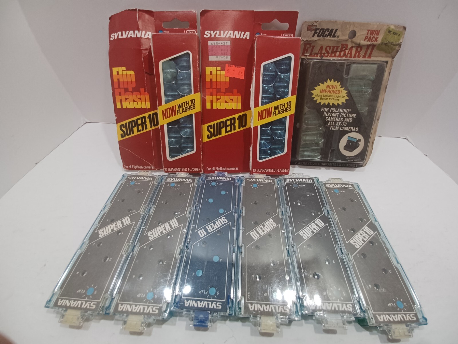 Huge Lot Sylvania Flip Flash Super 10 Blue Flashbulbs Flashbar flash bulbs