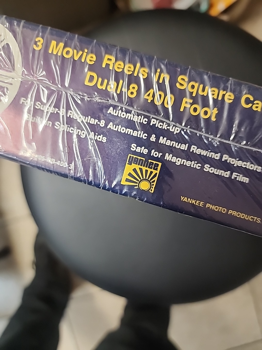 3 Movie Reels In Square Can Dual-8 400 Fort