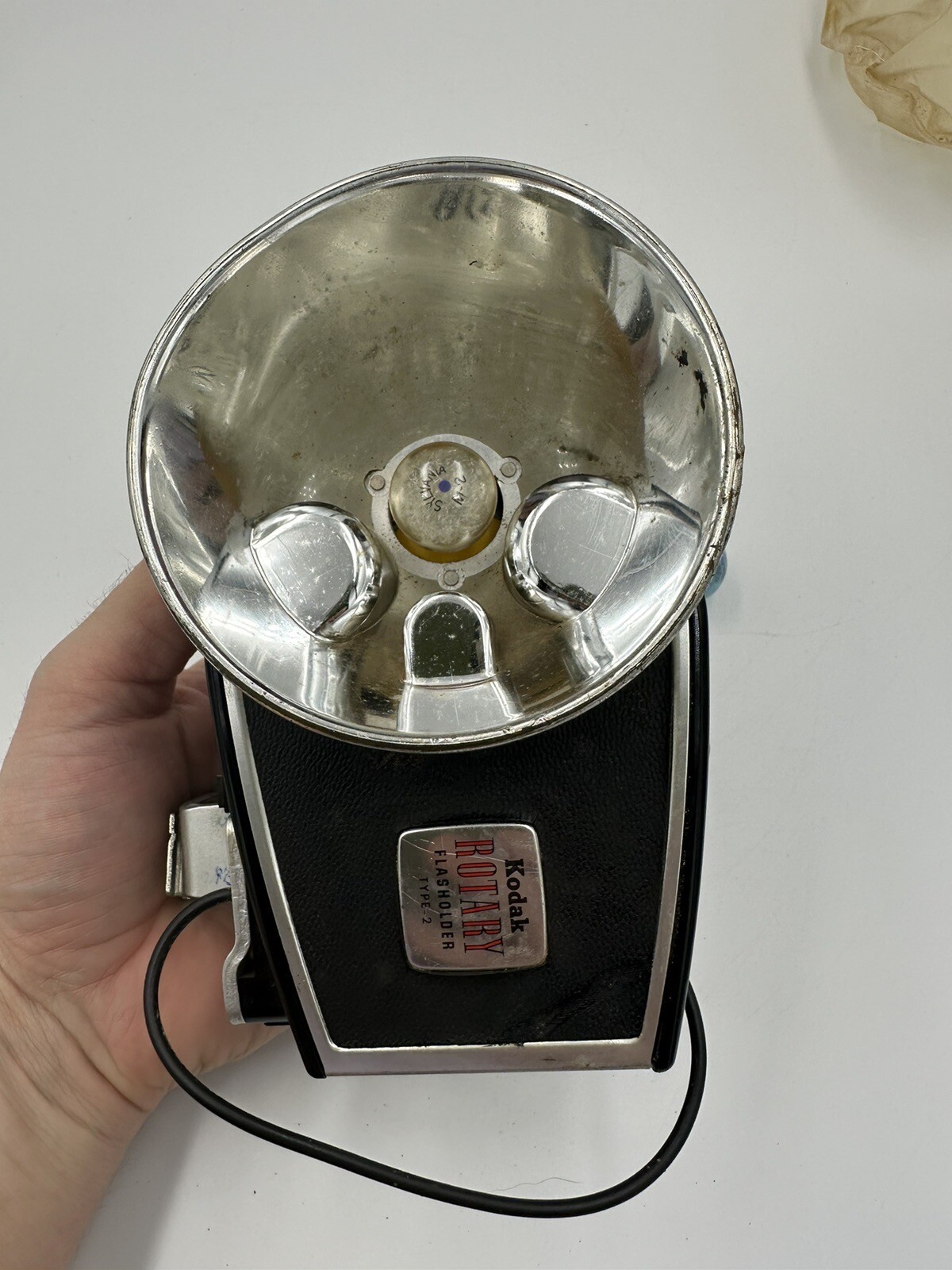 Vintage Kodak Rotary Flash Holder Type 2 w Extra Bulbs & Sleeve VTG Photography