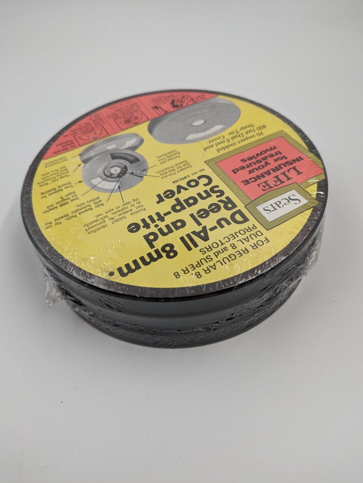 Vintage Sears Du-All 8mm. Reel and Snap-tite Cover #9306 400ft. Auto-Rewind NEW