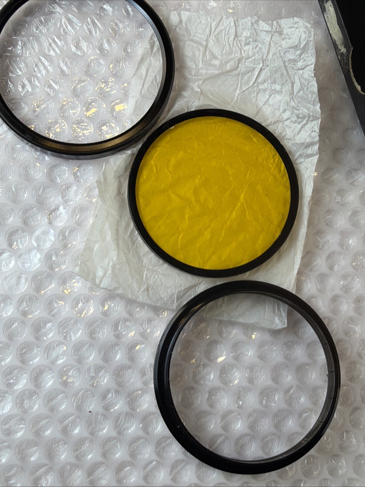Vintage Kodak Wratten K-3 Deep Yellow Filter in Original Box – 3” Glass