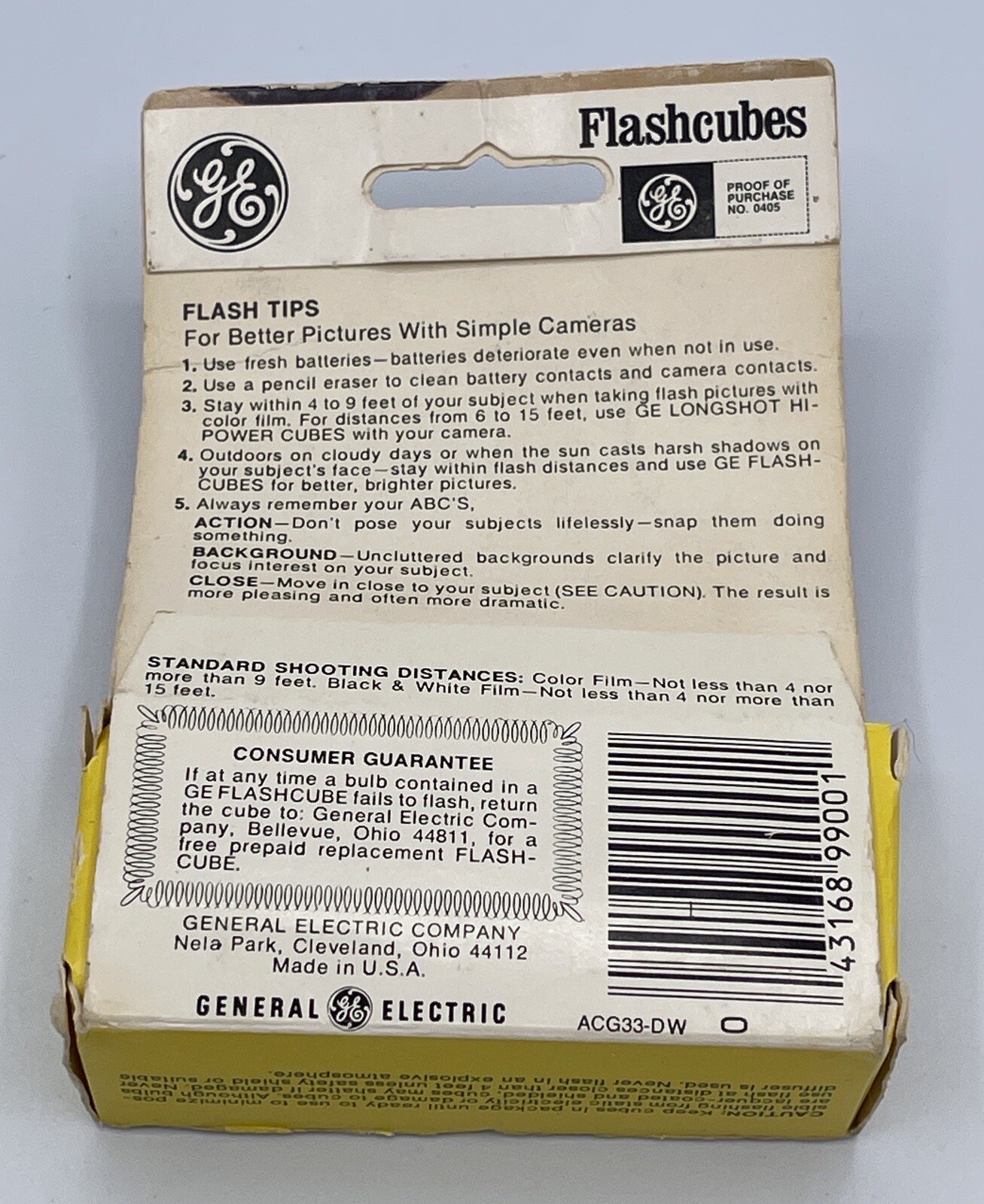 General Electric Flashcubes (Lot of 2) Pack of 3 Cubes 12 (x2) Flashes New NOS