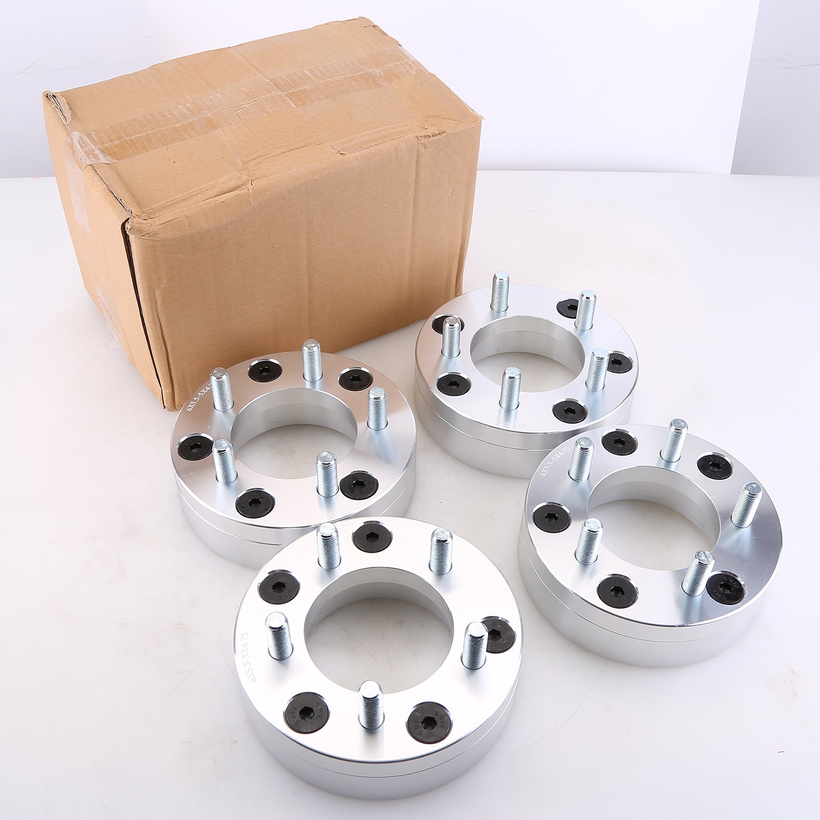 4pc 6X5.5 to 5X4.75 Flange Hubcentric Wheel Spacers 1 Inch 5 Lug Studs for Corve