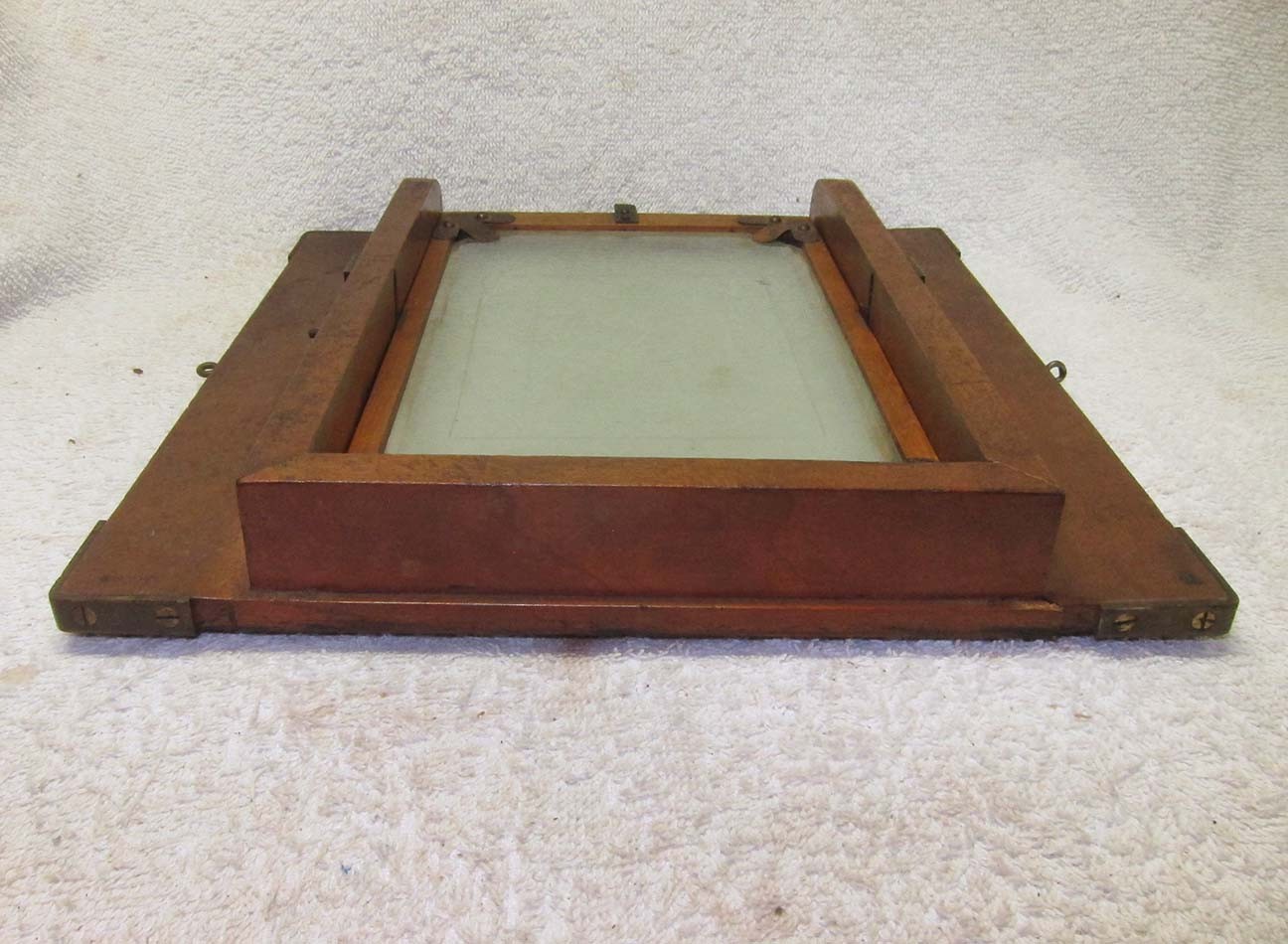 Antique VIEW CAMERA Wood GROUND GLASS Part. 5×8 OLD Large Format Spring Back