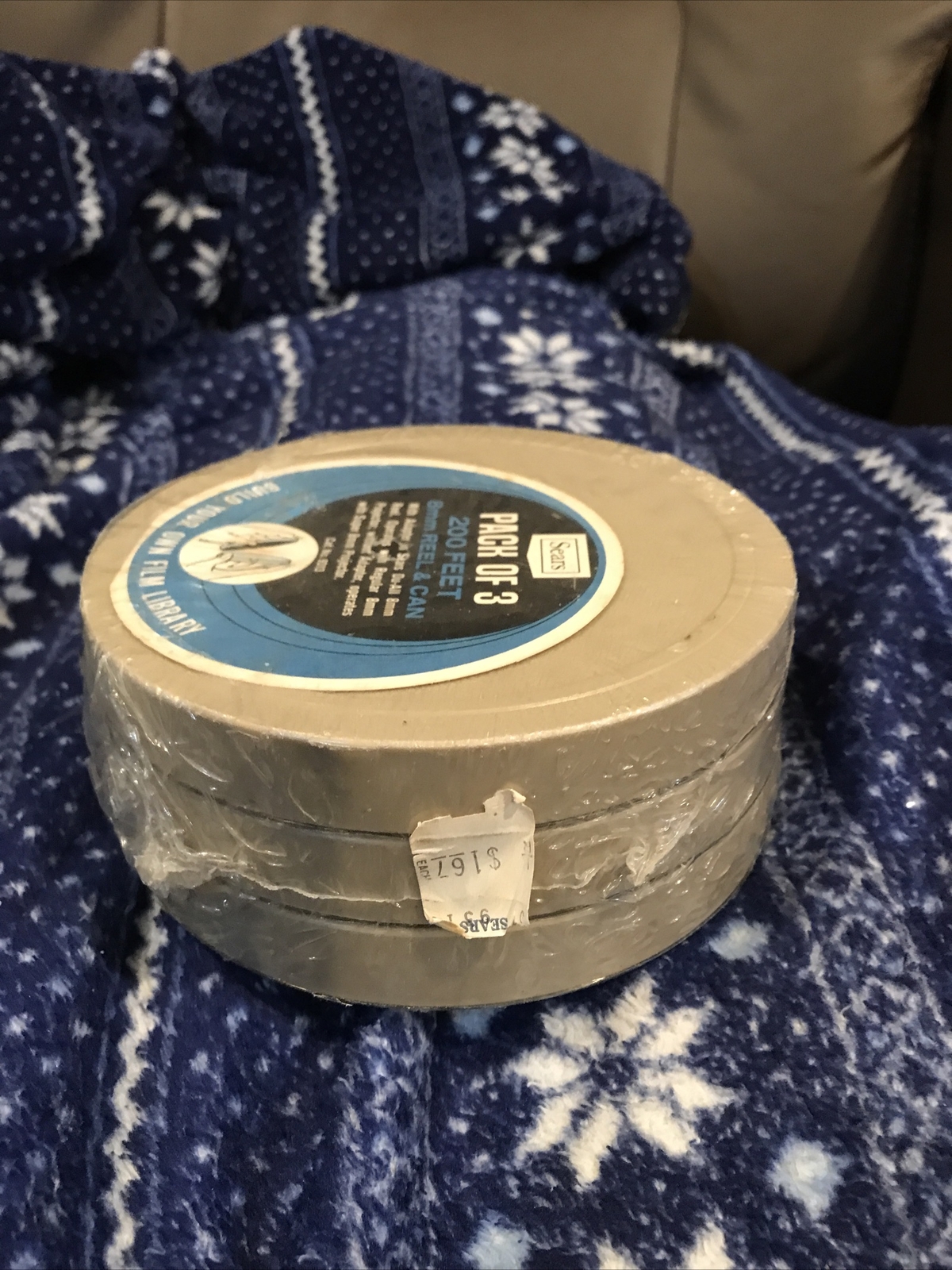 3 VINTAGE SEARS 200 FT 8MM REEL & CAN PAC NIP NOS