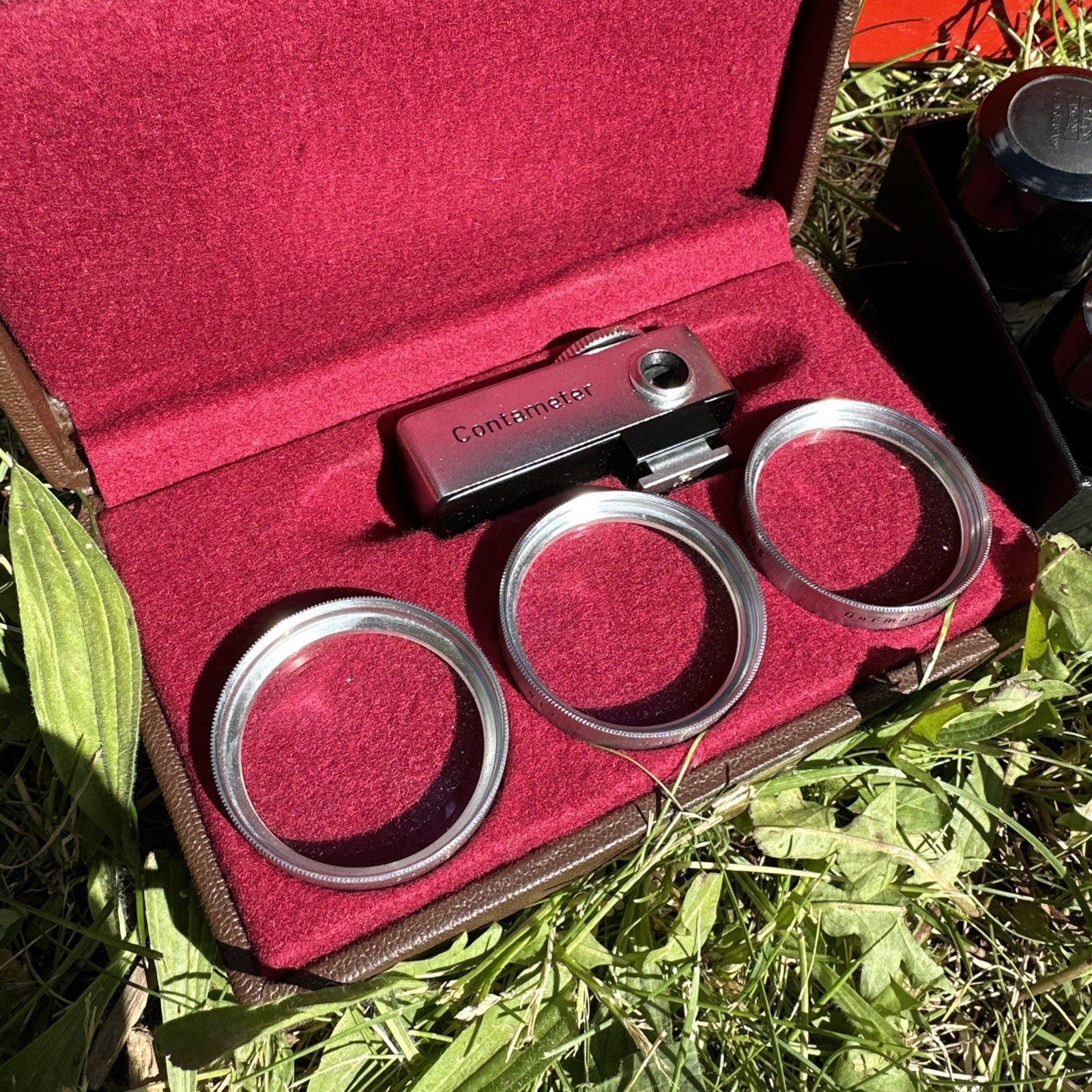 Zeiss Ikon Contameter Contax W/ Original Box + 4 Film Reel Cassettes