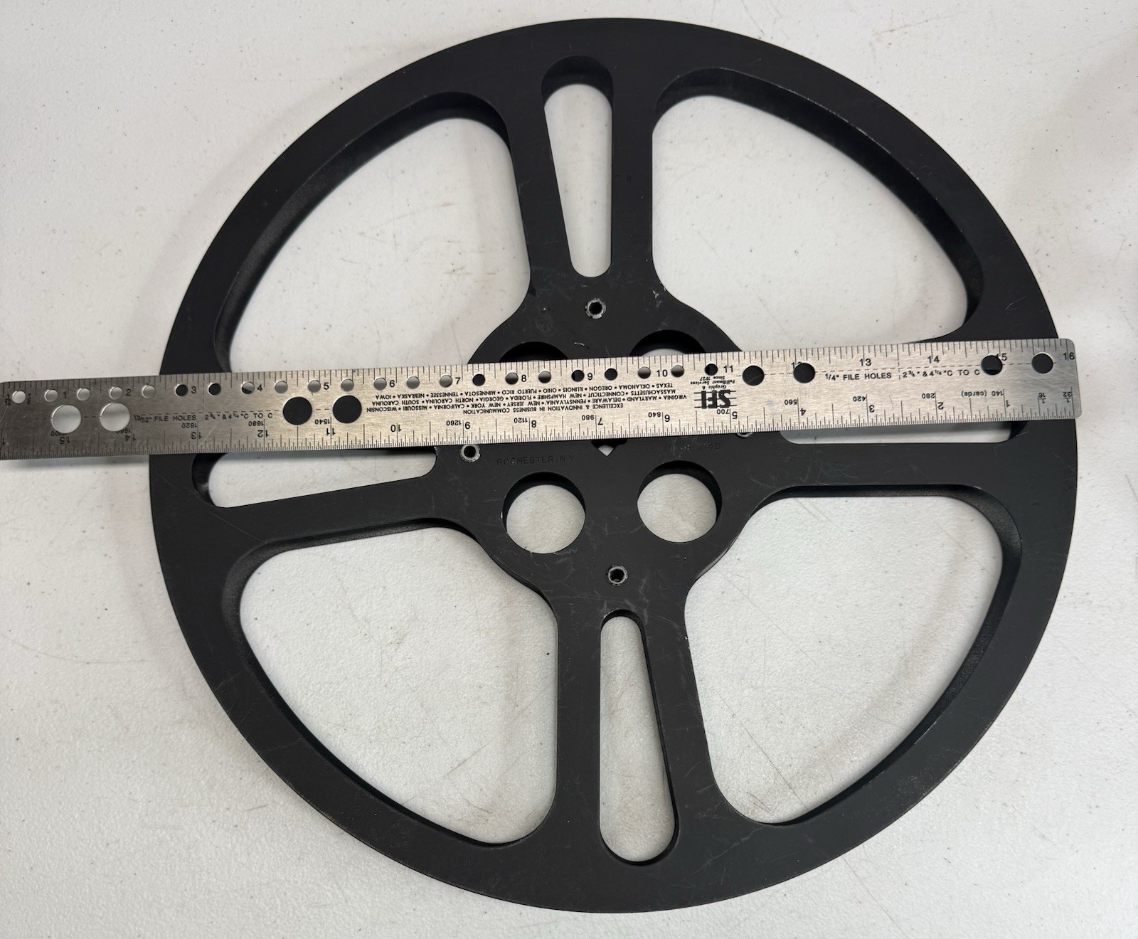 Vintage Eastman Kodak Metal Film Reel- 16mm, 14″ Black 1600 Ft