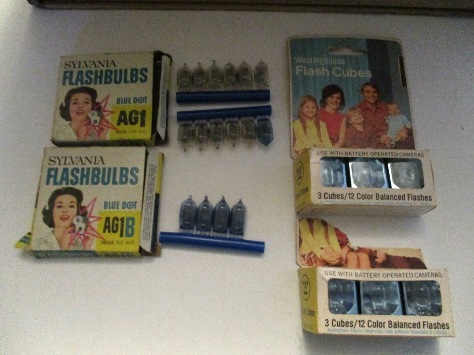 Vintage Sylvania Flashbulbs and Westinghouse Flash Cubes