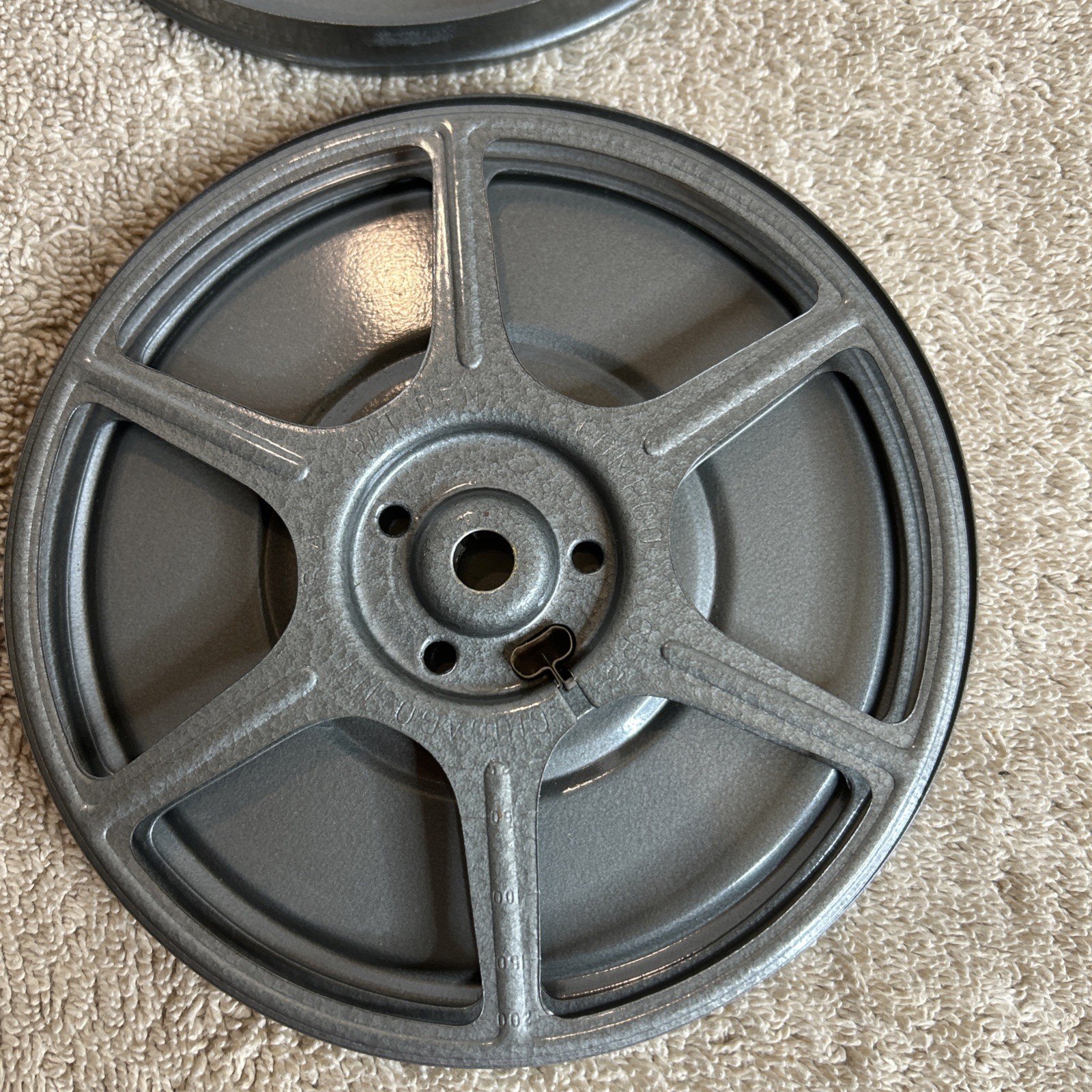 Two Vintage Compco Film Canisters And Reels. Two Different Grey Colors 100-R04