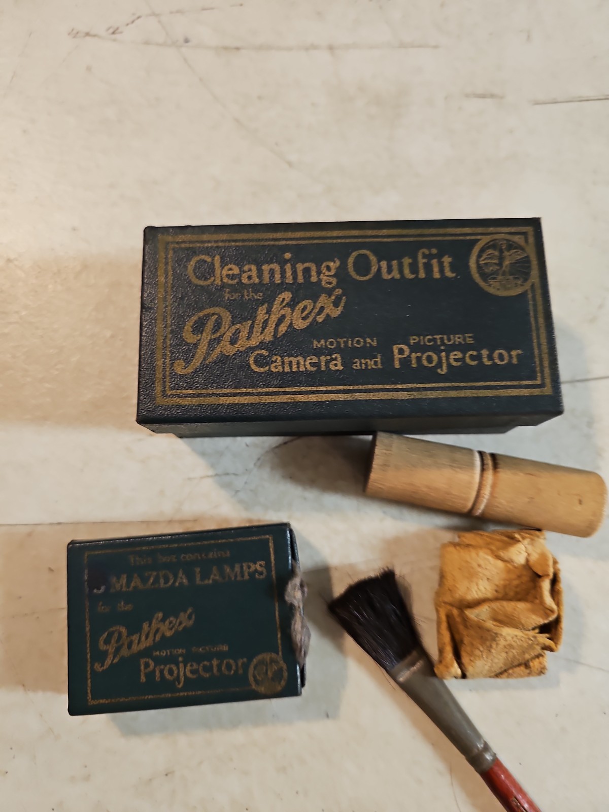Pathé Pathex Camera and Projector Cleaning Outfit & Empty Bulb Box